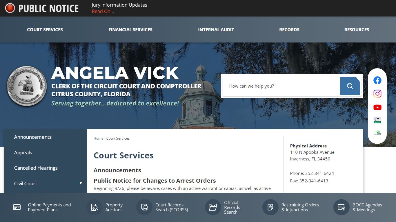 Court Services | Citrus County Clerk of Courts, FL